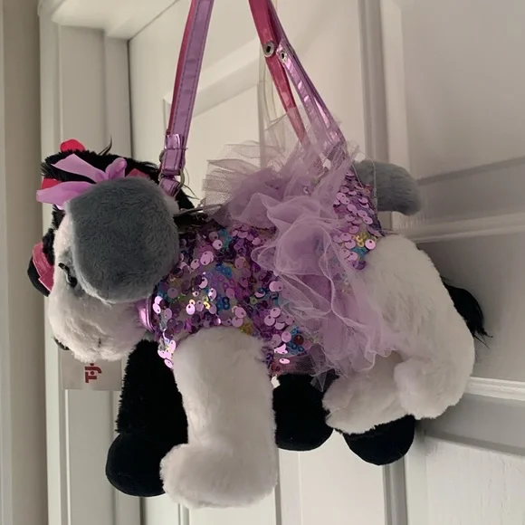 Two Super Poochie And Co Little Girls Plush Animal Shaped Purse. - Picture 13 of 15